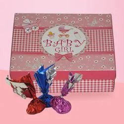 Divine Baby Girl Homemade Chocolate Box with Hint of Heavenly Taste