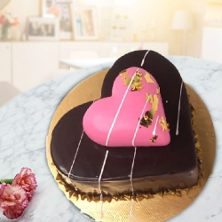 Wonderful Heart Shape Chocolate Fondant Cake