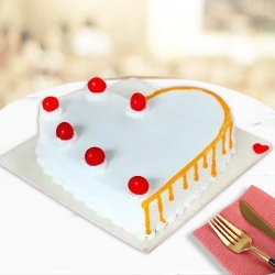 Send Heart-Shape Vanilla Cake 