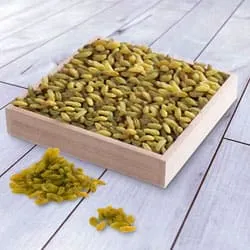 Order Raisins in a Wooden Tray