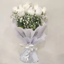 Eternity White Roses Bouquet