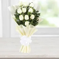 Online Gifts of White Roses Bouquet