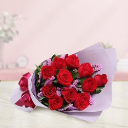 Sophisticated Dreams From Heart 12 Red Roses Bouquet