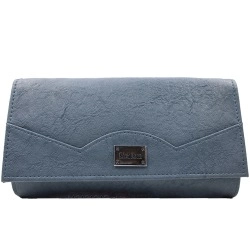 Amazing Ladies Blue Clutch with Flap Patti Sides Taper