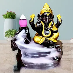 Classic Lord Ganesh Smoke Backflow Cone Incense Showpiece