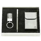 Online Steel Finish Key Ring, Pen and Visiting Card Holder  