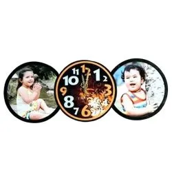 Send Personalized Table Clock with Twin Photo 
