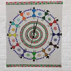 Outstanding Warli Art Wall Clock